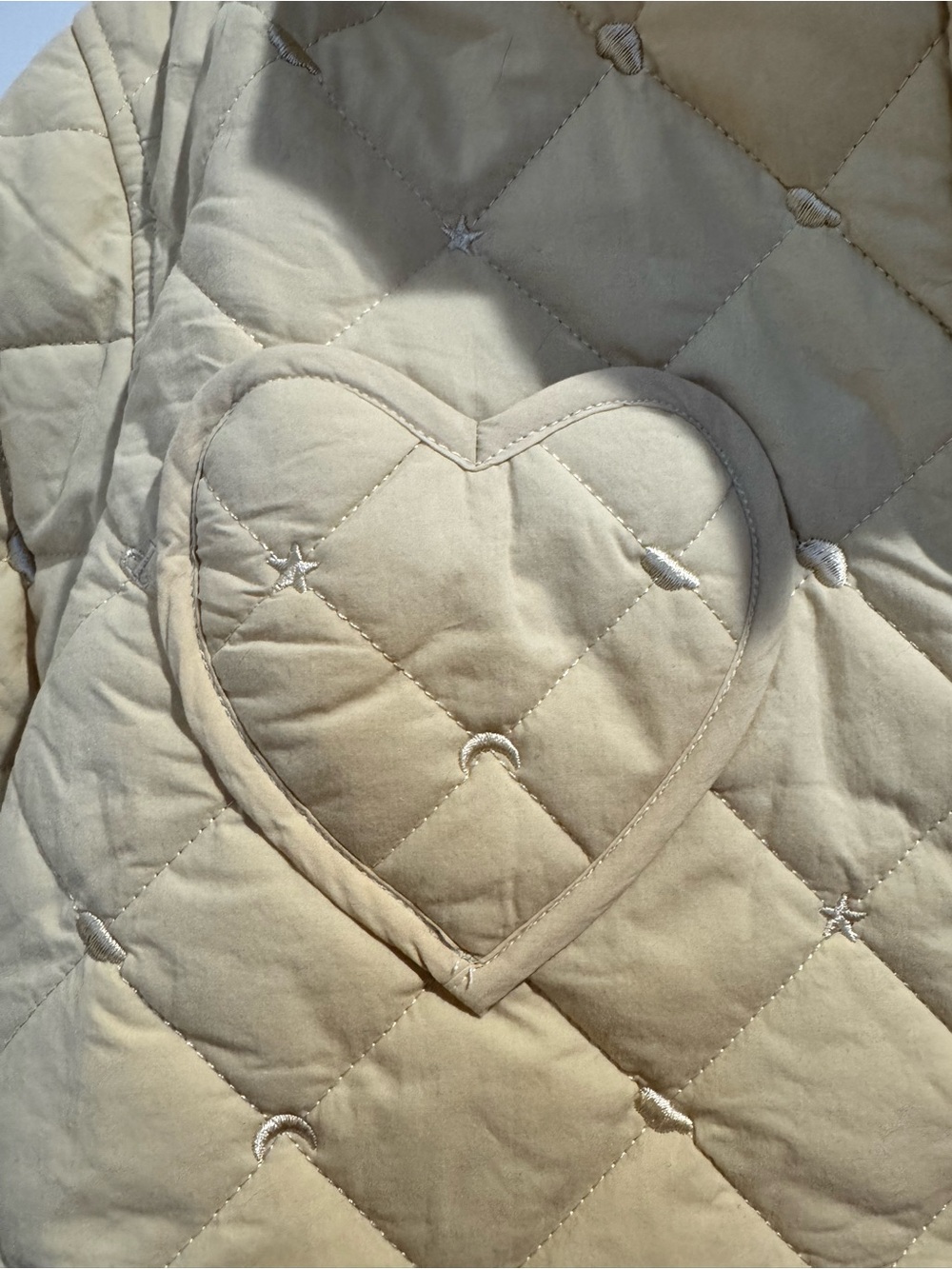 Lisa Says Gah Quilted Polly Pocket Heart Pocket Puffer Jacket - Pale Yellow - Picture 5 of 6